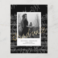 Anúncio de Graduação de Fotos em Preto para Música