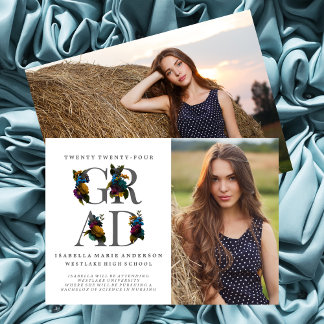 ANÚNCIO DE GRADUAÇÃO DE FOTOS FLORAL MOODY ELEGANT