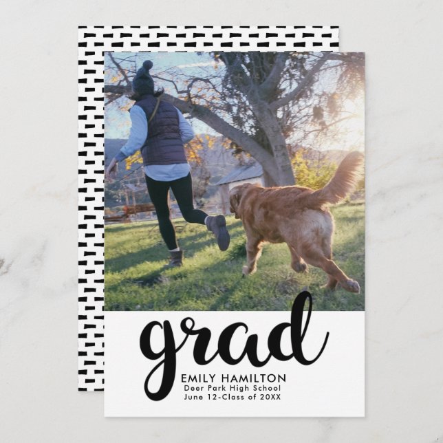 Anúncio de Graduação de Fotos Moderna (Frente/Verso)