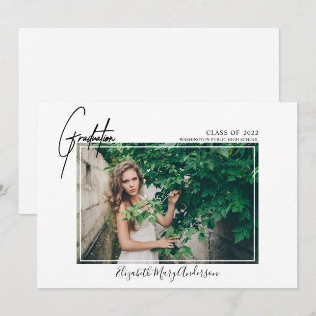 Anúncio de Graduação de Fotos Moderna 2022 (Frente/Verso)