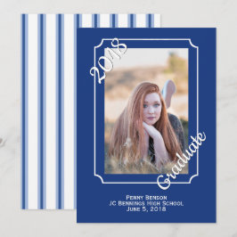 Anúncio de Graduação de Fotos Moderna Azul e Branc