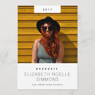 Anúncio de graduação de fotos moderna de tendência