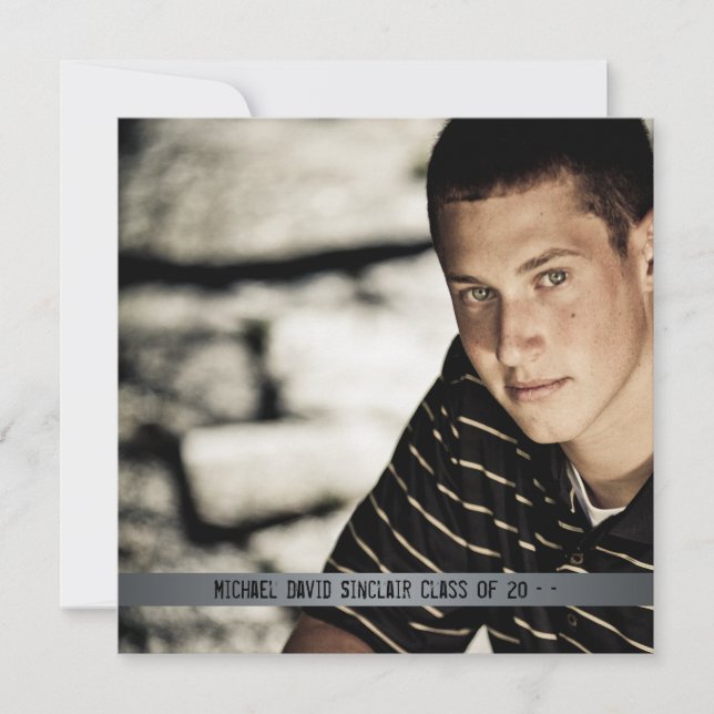 Anúncio de Graduação de Fotos para Rapazes (Frente)