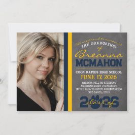 Anúncio de Graduação de Impressão de marinho Azul 