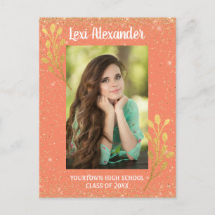 Anúncio de Graduação de Literatura Dourada Laranja