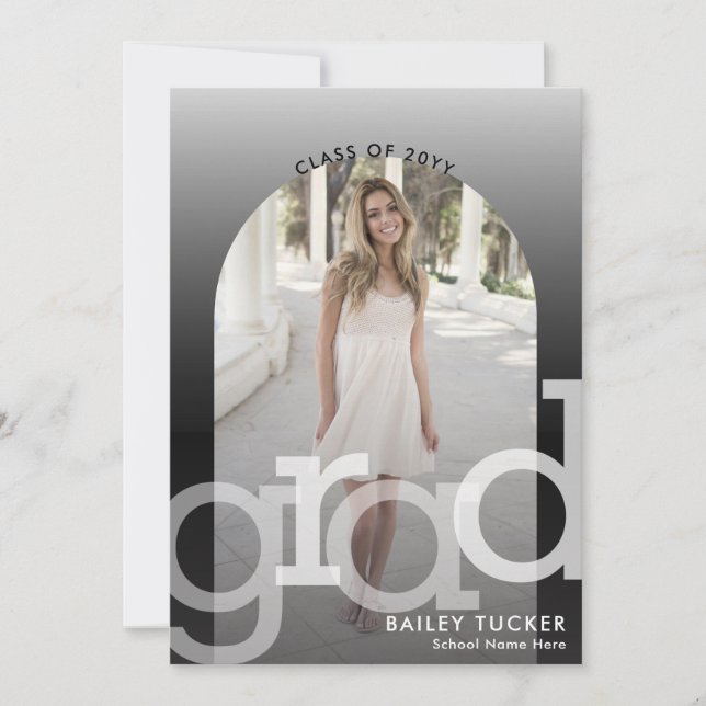 Anúncio de Graduação de Ombre de Arch 2-Foto (Frente)