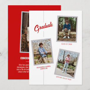 Anúncio de Graduação de Quatro Fotos com Ângulo Ve