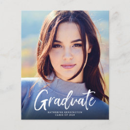 Anúncio de Graduação de Script Azul do Marinho de 