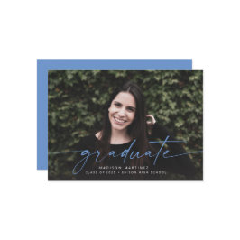 Anúncio de Graduação de Script de Formando Azul