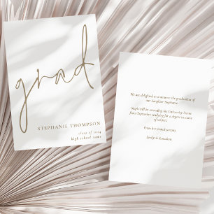 Anúncio de Graduação de Script Dourado de Formando