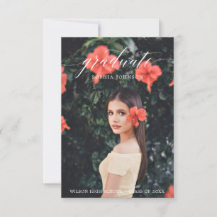 Anúncio de Graduação de Script Elegante com Foto