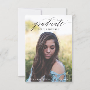 Anúncio de Graduação de Script Elegante com Foto