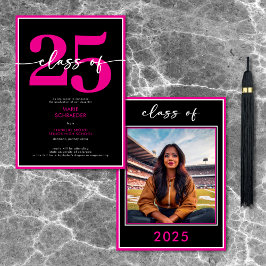 Anúncio de Graduação de Script Mínimo Rosa Moderno