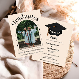 Anúncio de graduação de Siblings Rosa gold 2023