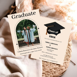 Anúncio de graduação de Siblings Rosa gold 2023