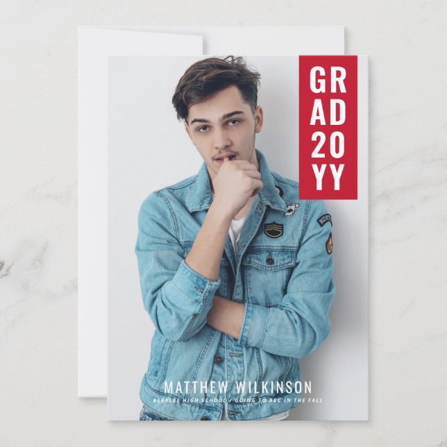 Anúncio de Graduação de Tabulação Vermelha (Frente)