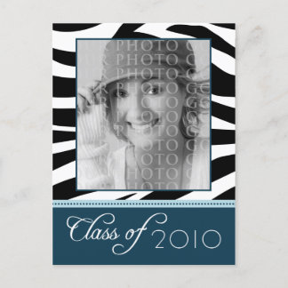 Anúncio de Graduação de Teal Zebra PERSONALIZADO