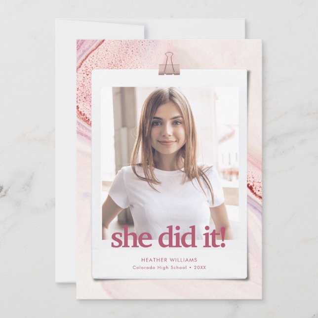 Anúncio de Graduação de Tipografia Moderna Chic (Frente)