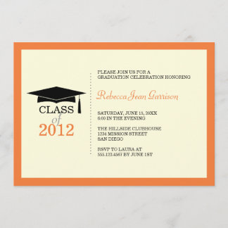 Anúncio de graduação do boné Orange ecru