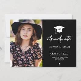 Anúncio de graduação do formando fotográfico preto