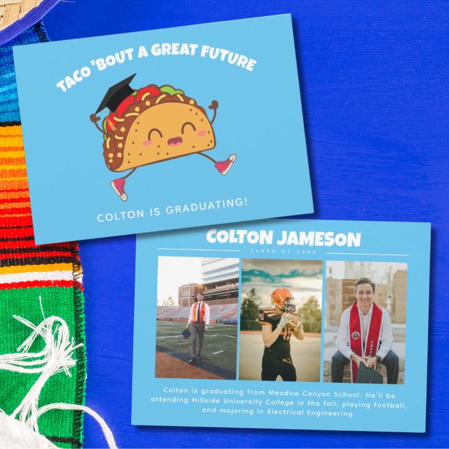 Anúncio de graduação do futuro Excelente do Taco (Taco Bout a Great Future Graduation Announcement)