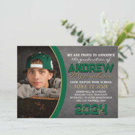 Anúncio de Graduação do Quadro Verde e Bronze