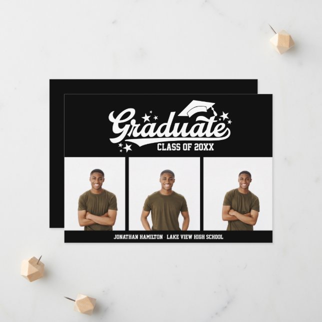 Anúncio de graduação do segundo grau 3 Foto (Frente/Verso In Situ)