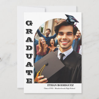 Anúncio de graduação do Segundo grau de 2 fotos