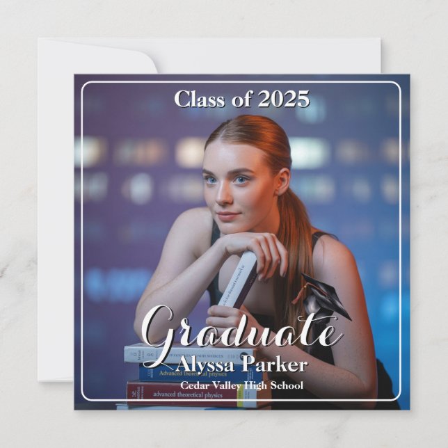 Anúncio de graduação do Segundo grau de 4 fotos (Frente)