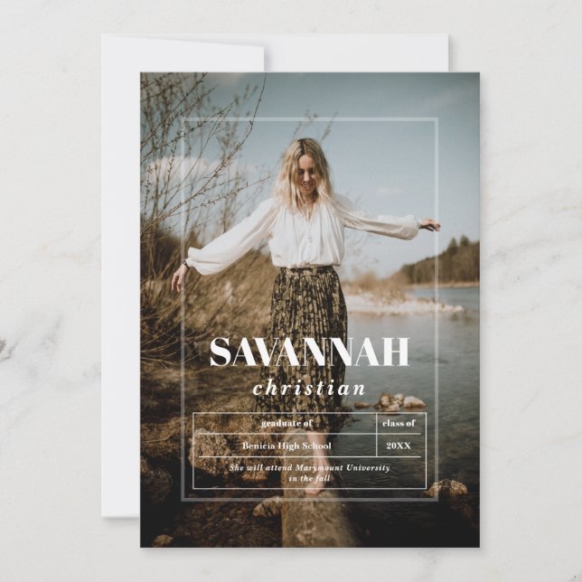 Anúncio de Graduação do Segundo grau de Foto (Frente)