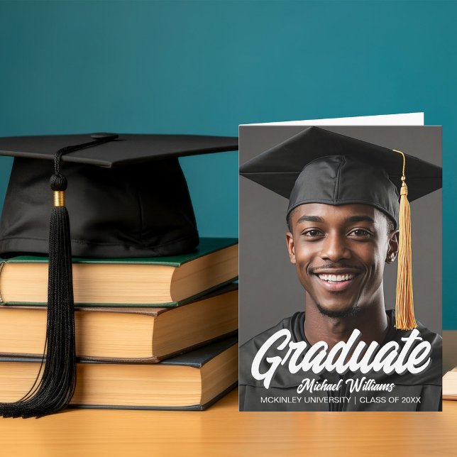 Anúncio de Graduação Dobrado com Foto do Graduado  (Criador carregado)