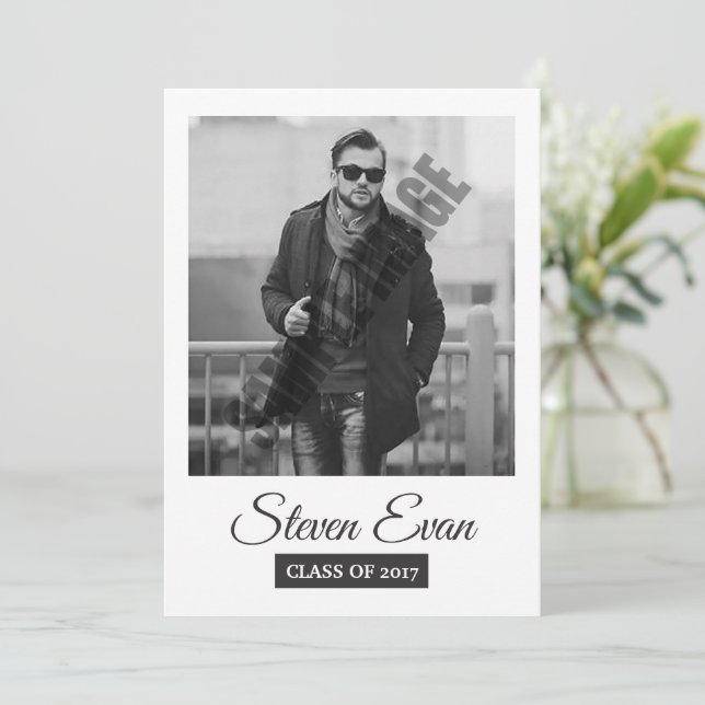 Anúncio de Graduação e Convite (Em pé/Frente)