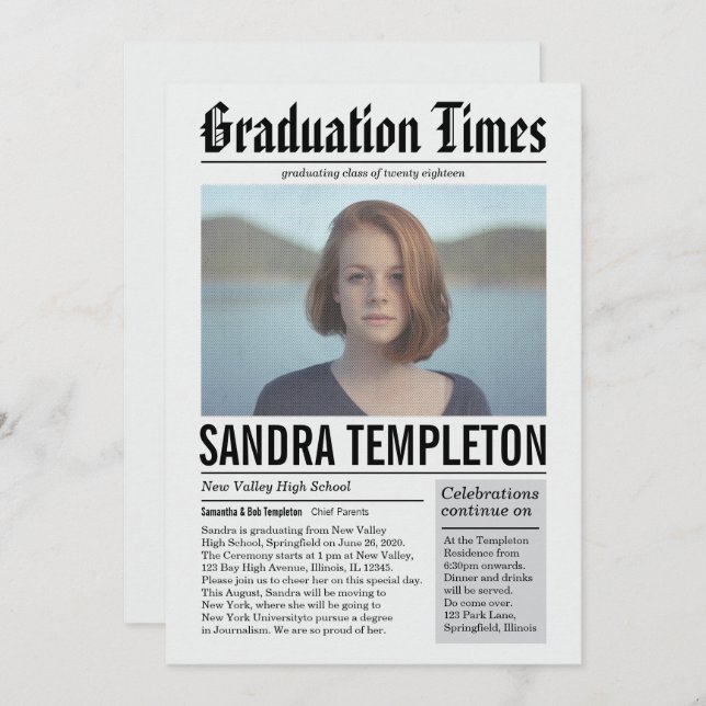 Anúncio de Graduação em Cor (Frente/Verso)