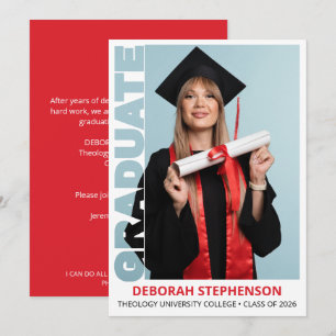Anúncio de Graduação em Direito Vermelho Graduado 