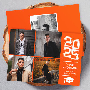 Anúncio de Graduação em Foto Mod Varsity Laranja