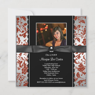 Anúncio de Graduação em Foto Vermelho e Preto