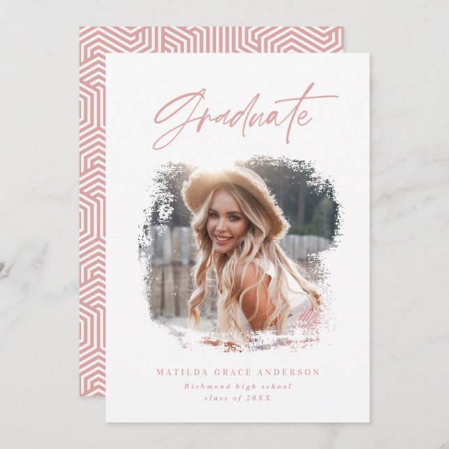 Anúncio de graduação em fotografia geométrica (Frente/Verso)