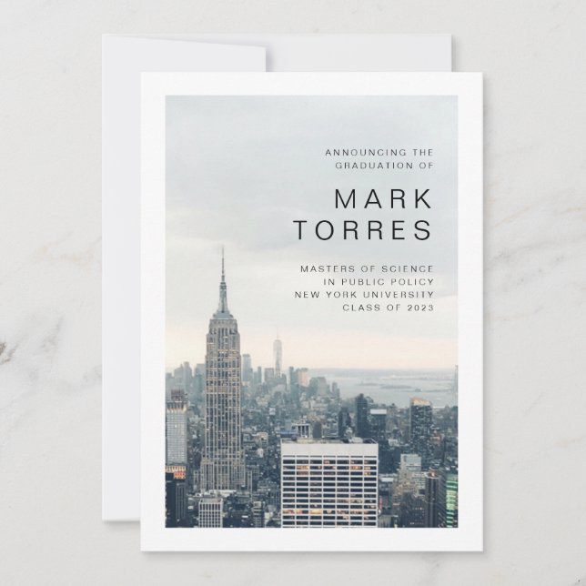 Anúncio de Graduação em Nova Iorque (Frente)
