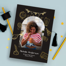 Anúncio de Graduação em Ouro com Foto em Arco Dese