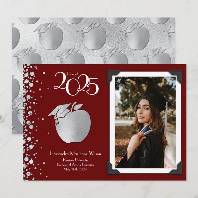 Anúncio de Graduação em Prata na Educação de Profe (Frente/Verso)