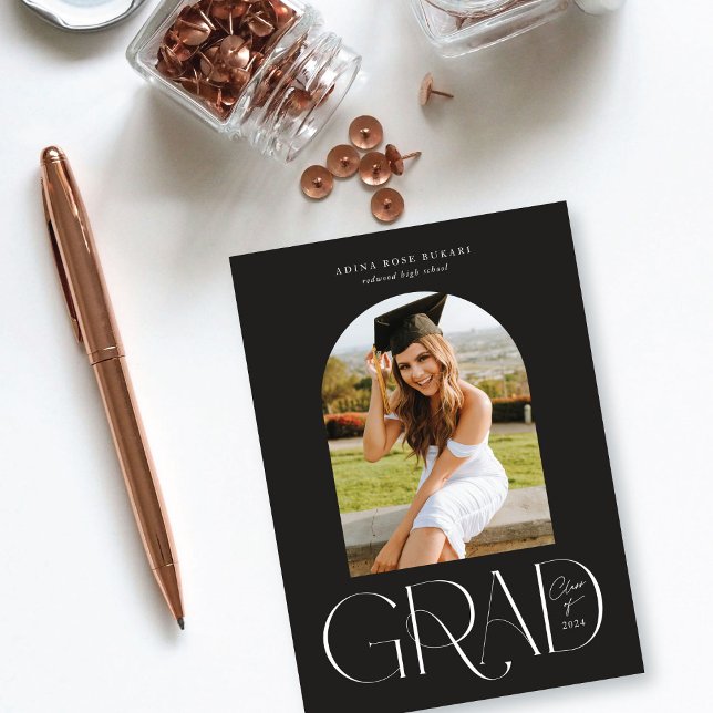 Anúncio de Graduação em Preto com Foto Arranjada M (Criador carregado)