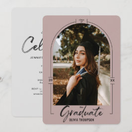 Anúncio de Graduação em Púrpura de Arco Moderno e