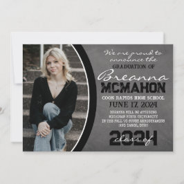 Anúncio de Graduação em Quadro Negro e Branco