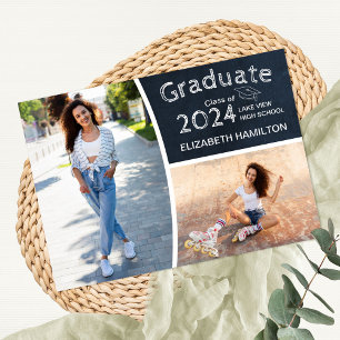 Anúncio de Graduação Escolar com Quadro de Giz Fot