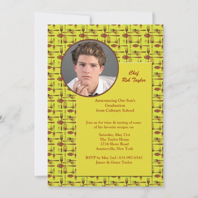 Anúncio de Graduação Escolar de Foto de Utensls (Frente)