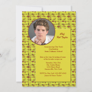 Anúncio de Graduação Escolar de Foto de Utensls