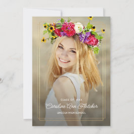 Anúncio de Graduação Floral Moderna de Foto Person