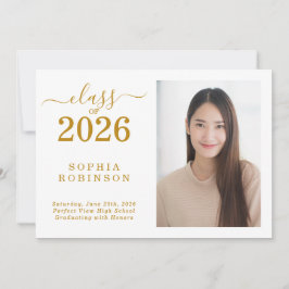 Anúncio de Graduação Foto Turma de 2026 Dourado