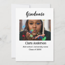 Anúncio de graduação fotoclássica preto branco QR