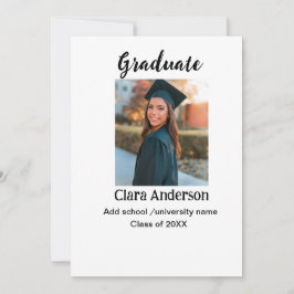 Anúncio de graduação fotoclássica preto branco QR